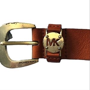 Michael Kors Brown Cognac Leather Belt Medium
